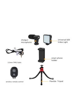 PLOKAMA Video Recording Kit for Video Shooting and YouTube Video Recording for Any Mobile Phone or Digital Camera with LED Light, Microphone and Phone Holder-Model PK 776  - Image 1