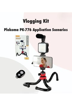PLOKAMA Video Recording Kit for Video Shooting and YouTube Video Recording for Any Mobile Phone or Digital Camera with LED Light, Microphone and Phone Holder-Model PK 776  - Image 2