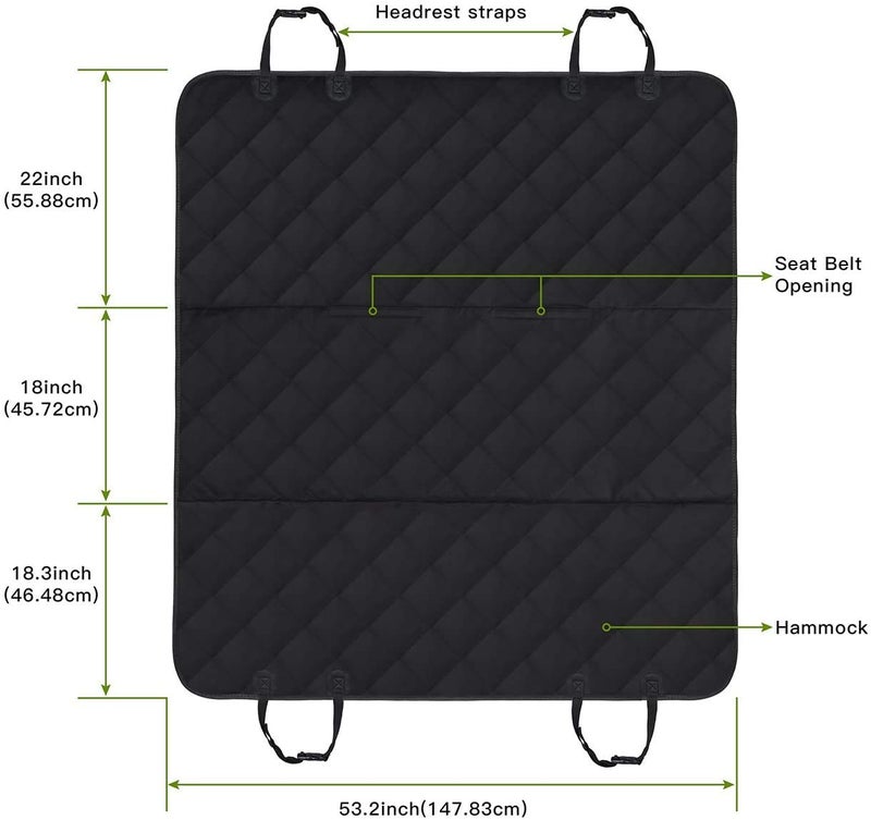 PAWSOME Dog Car Seat Cover, Waterproof & Scratch Proof & Nonslip Back Seat Cover, Dog Travel Hammock with Seat Anchors, Machine Washable, Durable, Universal fits All Cars, Pet Cover(Black) (For sedan and SUV) - Image 4