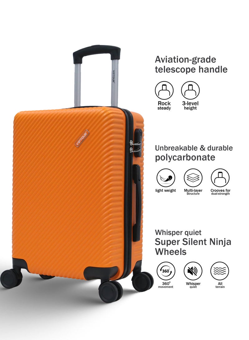 فيبتور حقيبة سفر بأربع عجلات دوارة وجوانب صلبة مع قفل أرقام - Image 3