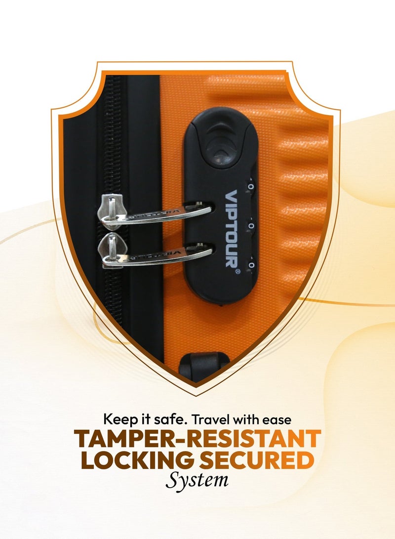 فيبتور حقيبة سفر بأربع عجلات دوارة وجوانب صلبة مع قفل أرقام - Image 4