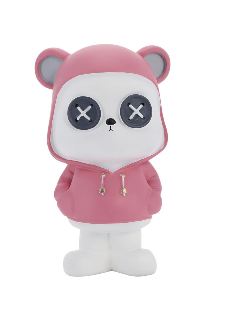 WISHWIND Pink Cool Panda with Hoodie Piggy Bank (Small) – Fun and Stylish Panda-Shaped Money Box for Kids, Teens, and Collectors, Perfect for Saving and Decorative Display - Image 5
