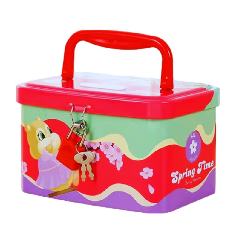 FunBlast صندوق توفير المال على شكل علبة نقود مع مقبض وقفل ومفتاح، حصالة للأطفال، جلك للأطفال، هدية عيد ميلاد للأولاد والبنات، بنك المال، صندوق العملات (بألوان متعددة) - Image 1