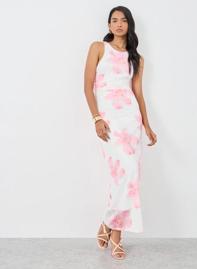 Take Two Take Two Floral Print Sleeveless Midi Dress