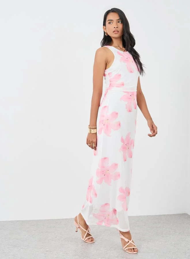 Take Two Take Two Floral Print Sleeveless Midi Dress
