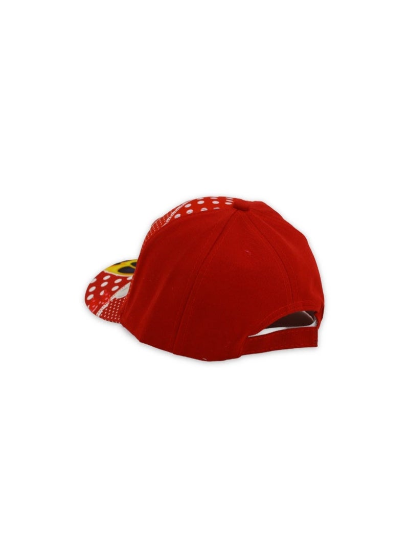 Girls Cap – Red with Minnie Mouse Print - Image 2