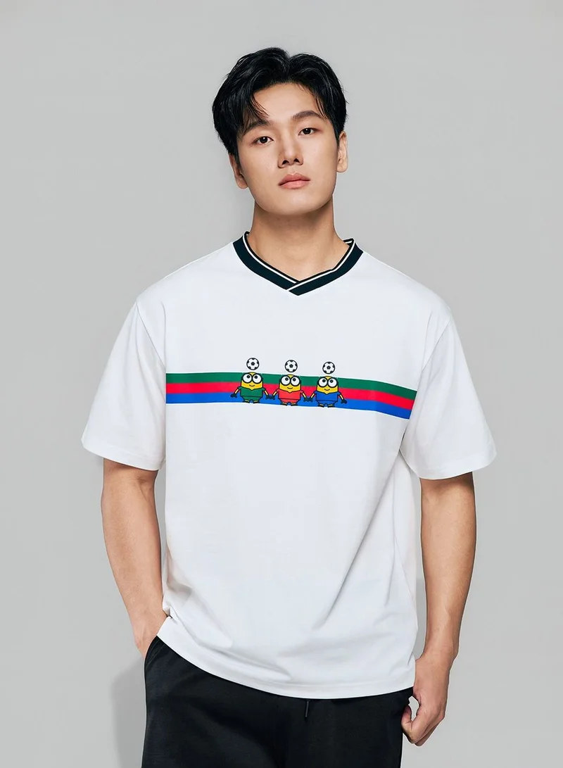 GIORDANO Men Relaxed Minions V-Neck Jersey Tee