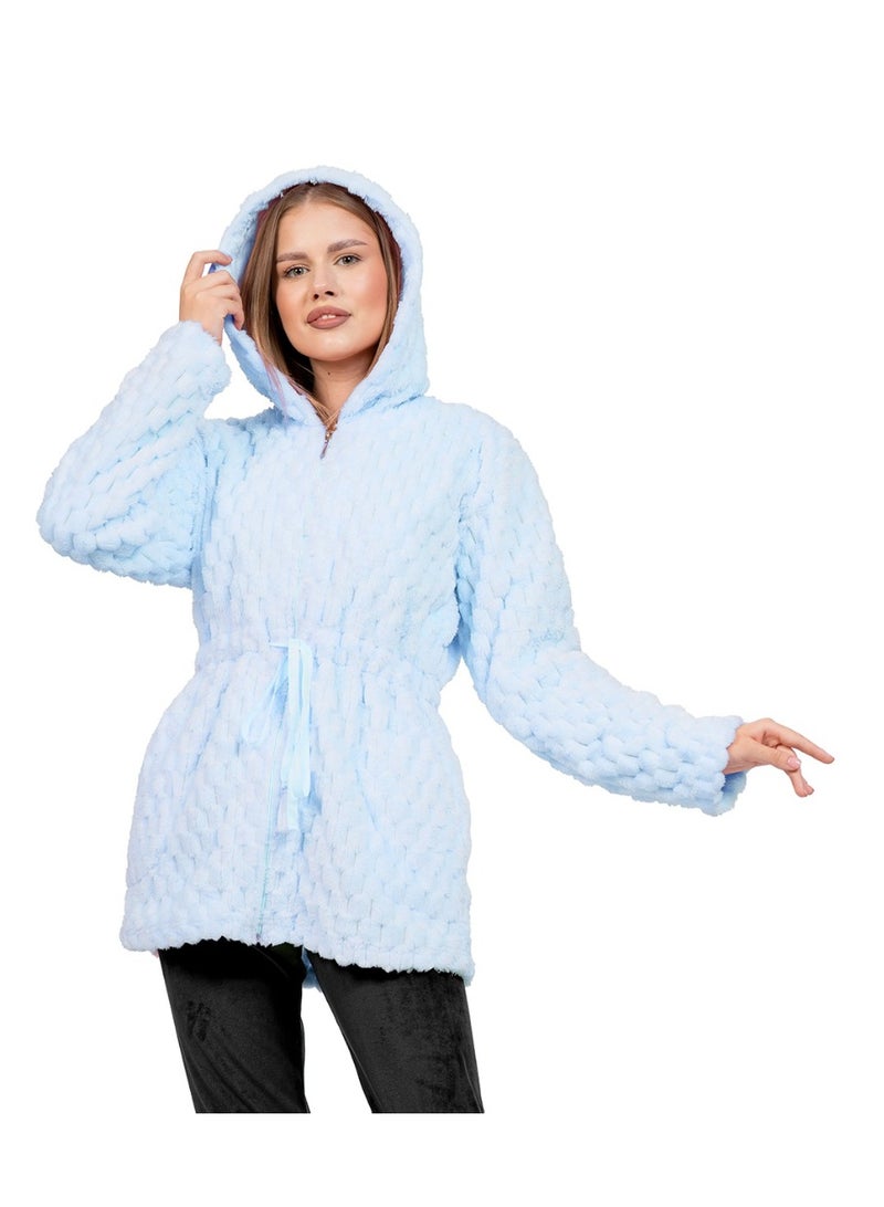 دعدوش  بيجامة نسائية فرو ومخمل من 3 قطع لمزيد من الدفء والاناقة - Image 4