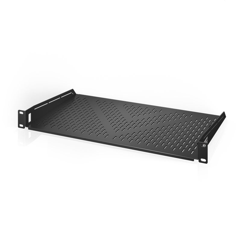 AC Infinity Vented Cantilever 1U Universal Rack Shelf, 10" Deep, for 19” Equipment Racks. Heavy-Duty 2.4mm Cold Rolled Steel, 60lbs Capacity - Image 1