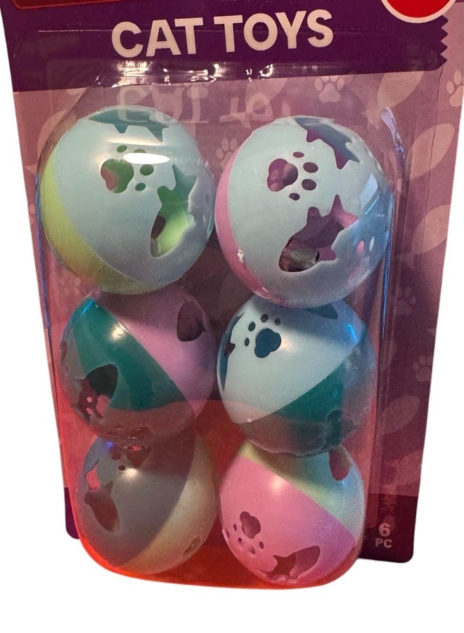 Cat Toys Interactive Balls with Bells Inside, Multicolor, 6 Pack - Image 1