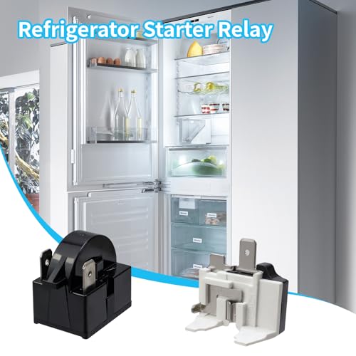 Semetall Refrigerator Starter Relay 4.7 PTC 2 Pin 15Ω Refrigerator Starter Relay and 1/5HP Refrigerator Overload Protector Replacement Part (4 Pieces in Total) - Image 2