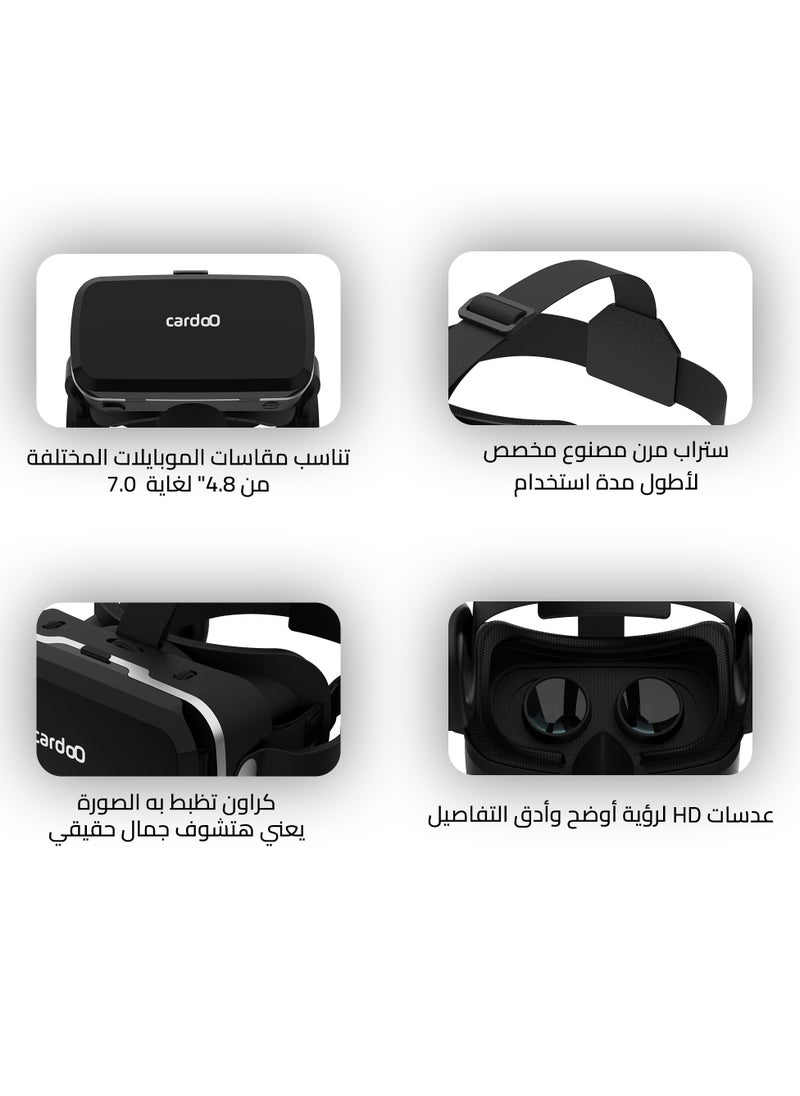 cardoo - CardoO VR Box Go – Lightweight VR Headset, VR glasses for Android and iOS Mobile Phones (4.8 to 7.0) | 360° Panoramic View | Multi-Function Button - Image 1