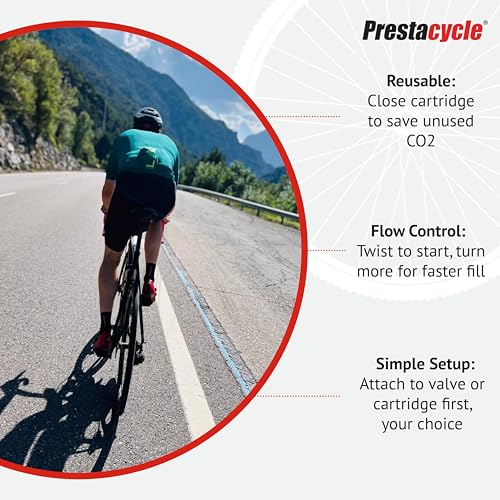 Prestacycle Prestaflator Micro CO2 Inflator Head – Ultra Lightweight 12g Precision Alloy CO2 Cartridge Inflator for Presta & Schrader Valves, Compatible with CO2 Pumps & Compressor Adapter - Image 5