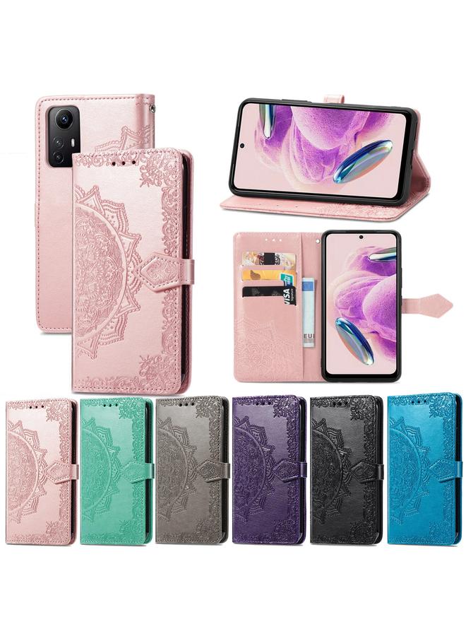 إيروريكس جراب لهاتف Xiaomi Redmi Note 12S جراب هاتف جلدي منقوش بزهرة ماندالا - Image 5