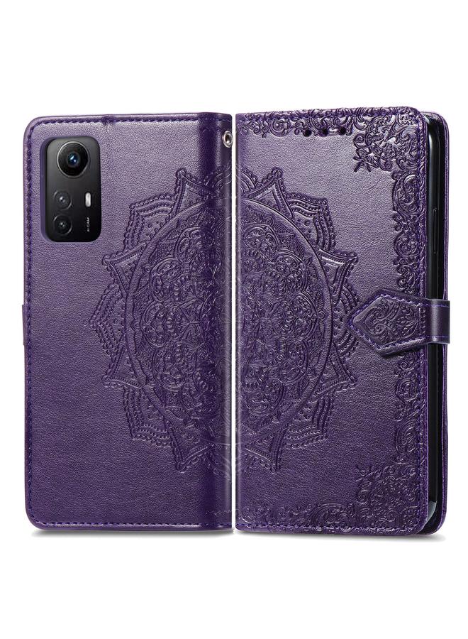 إيروريكس جراب لهاتف Xiaomi Redmi Note 12S جراب هاتف جلدي منقوش بزهرة ماندالا - Image 2