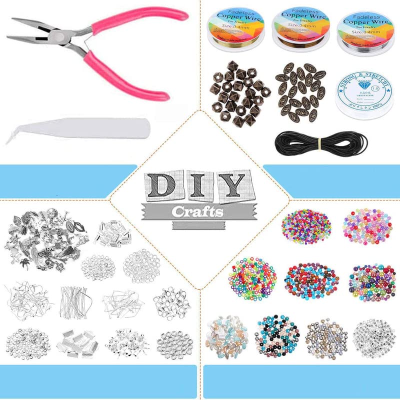 DIY Crafts DIY Crafts 200x Pcs Kit, Mixed DIY Kit, Accessories for Ring Jewellery Making, Bracelet Making Kit Jewelry Neclace, Bracele (200x Pcs Kit, Mixed DIY Kit) - Image 2