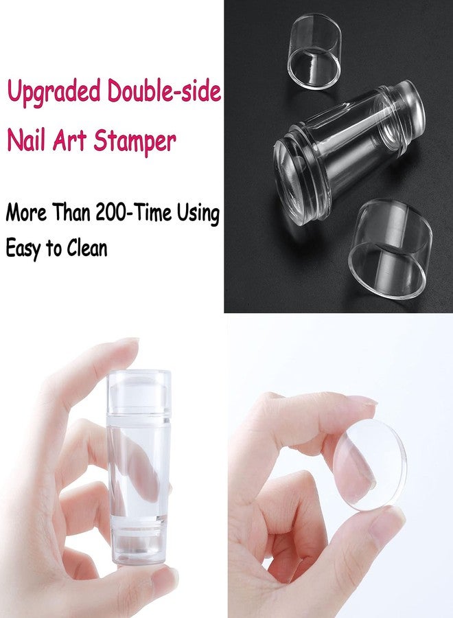 Bluezoo Nail Stamper Plate Kit, 4x Nail Stamping Plates +Dual-end Silicone Nail Art Stamper +Scraper, Butterfly Flowers & Leopard & Snake & Kiss Heart & Winter Christmas Design,DIY Manicure Salon Home BlueZOO - Image 4