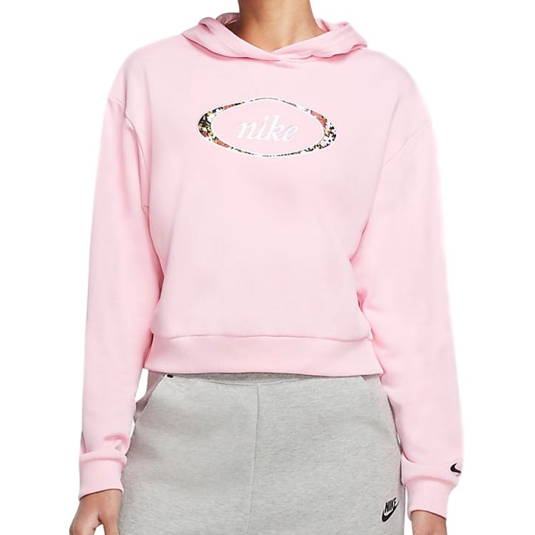 Nike (WMNS) Nike Sportswear Crop Fleece Hoodie 'Pink' - Image 3