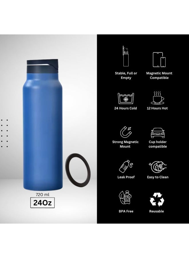 Kidle Multi-Function Insulated Tumbler – Large Capacity, Portable Sports Cup with Magnetic Phone Holder & Adjustable Stand for Vlogging and Travel - Image 3