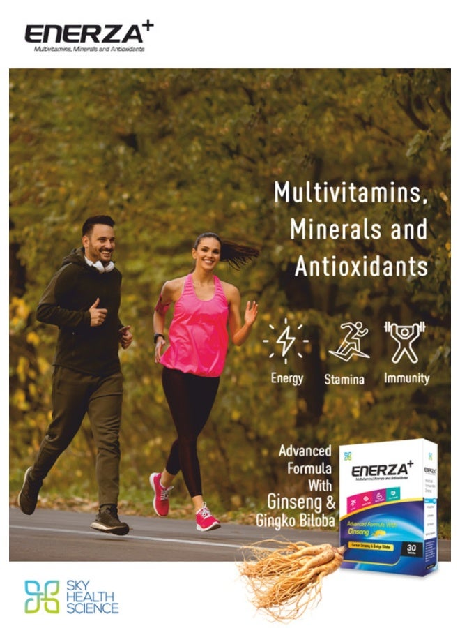 ENERZA Multivitamin, Minerals And Antioxidants Advanced Formula With Ginseng Tablet 30 - Image 2