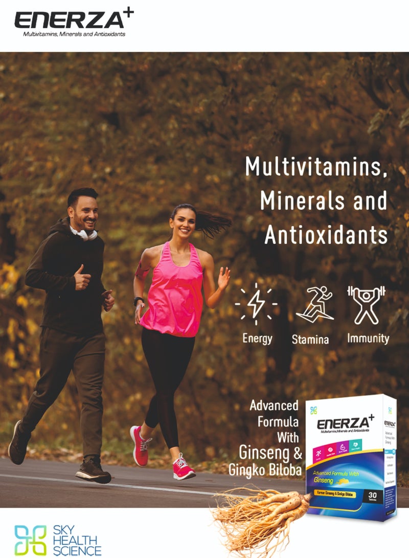 ENERZA Multivitamin, Minerals And Antioxidants Advanced Formula With Ginseng Tablet 30 - Image 3