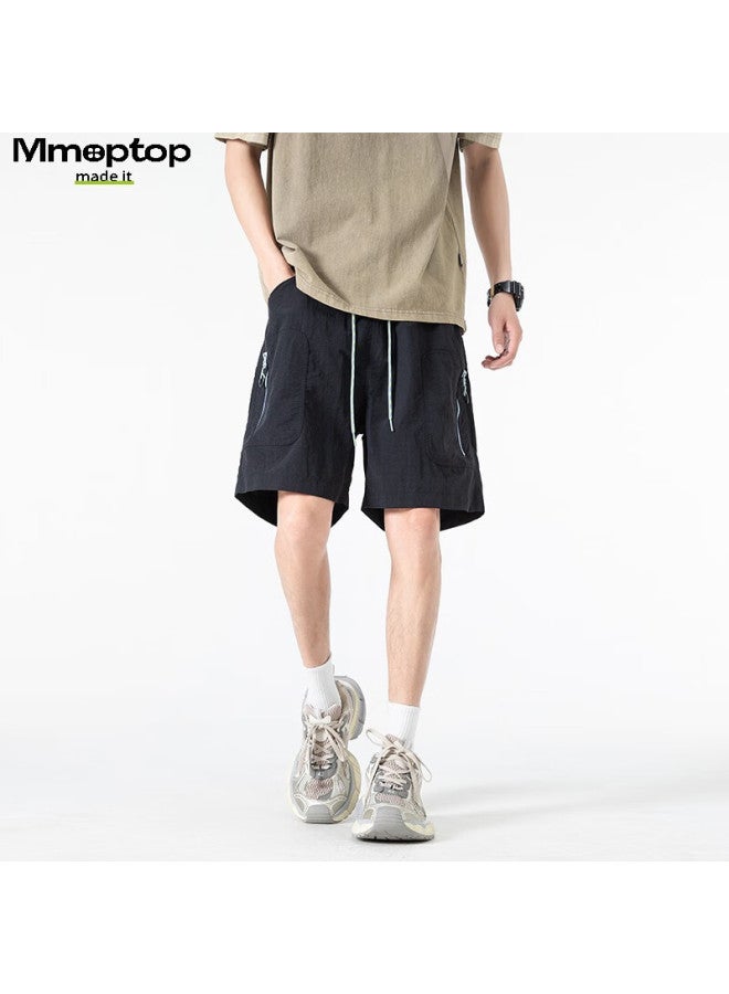 Mmoptop Three-Proof Work Shorts Summer Men'S Thin Quick-Drying Breathable Cool Feeling Five-Point Pants Mdk02 Obsidian Black L - Image 1