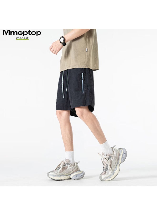 Mmoptop Three-Proof Work Shorts Summer Men'S Thin Quick-Drying Breathable Cool Feeling Five-Point Pants Mdk02 Obsidian Black L - Image 3