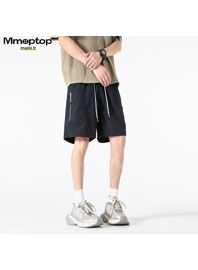 Mmoptop Three-Proof Work Shorts Summer Men'S Thin Quick-Drying Breathable Cool Feeling Five-Point Pants Mdk02 Obsidian Black L - Image 5