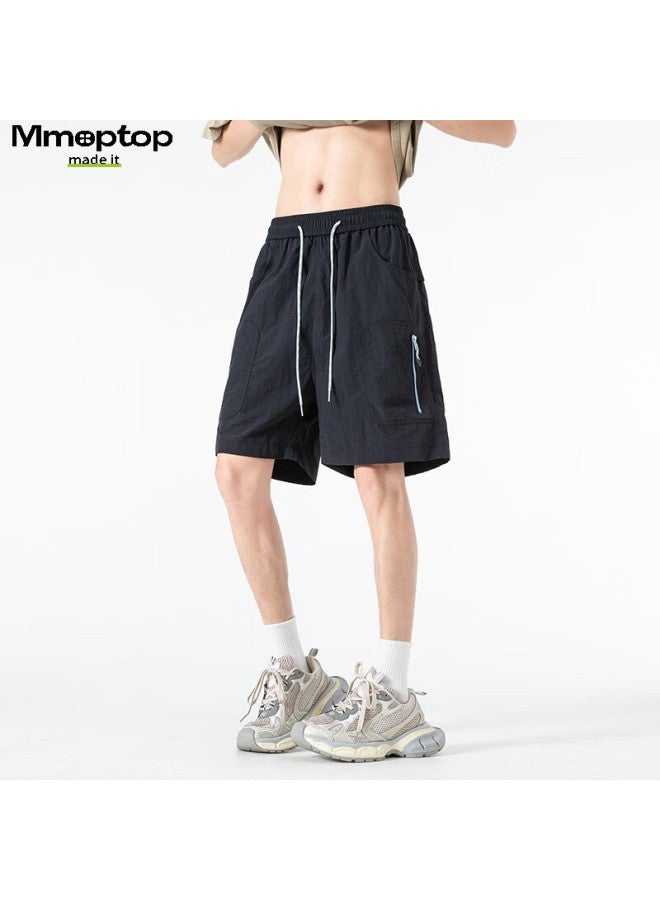 Mmoptop Three-Proof Work Shorts Summer Men'S Thin Quick-Drying Breathable Cool Feeling Five-Point Pants Mdk02 Obsidian Black L - Image 2