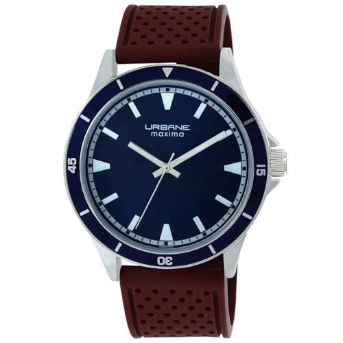 Maxima Urbane Analog Watch Collection for Men 70345PMGI, dial_Color -Blue, Band_Color-Brown - Image 1