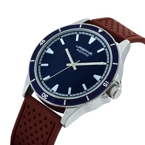 Maxima Urbane Analog Watch Collection for Men 70345PMGI, dial_Color -Blue, Band_Color-Brown - Image 4