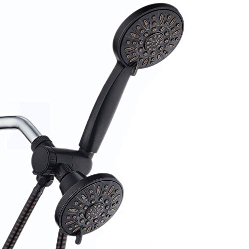AquaDance Oil Rubbed Bronze Premium High Pressure 48 3-Way Combo for The Best of Both Worlds – Enjoy Luxurious Rain Head and 6-Setting Hand Held Shower Separately or Together - Image 1