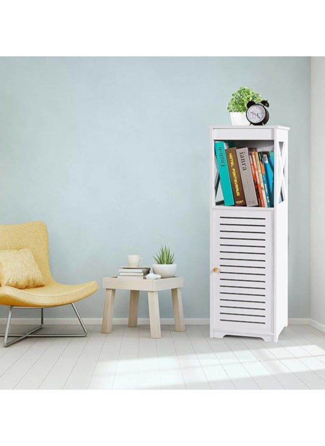 NOAEOU Waterproof Bathroom Cabinets,Bathroom Storage Shelf Organizer Cupboard with Daily use Layer and 1 Cupboard Door(White)  - Image 2