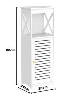 NOAEOU Waterproof Bathroom Cabinets,Bathroom Storage Shelf Organizer Cupboard with Daily use Layer and 1 Cupboard Door(White)  - Image 3