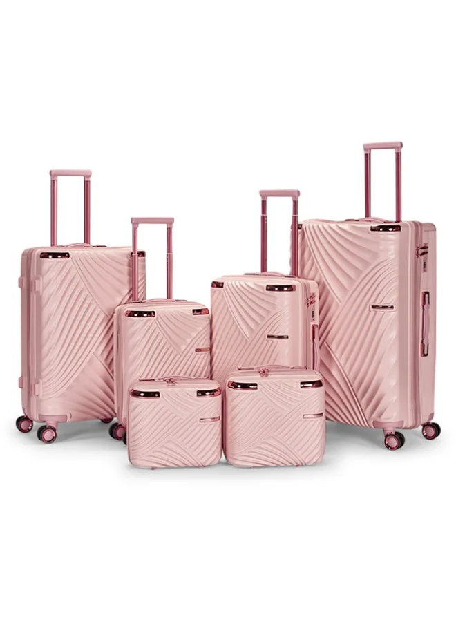 LIMRA Luggage set 6 pieces travel Bags with a distinctive design from limra Pink
