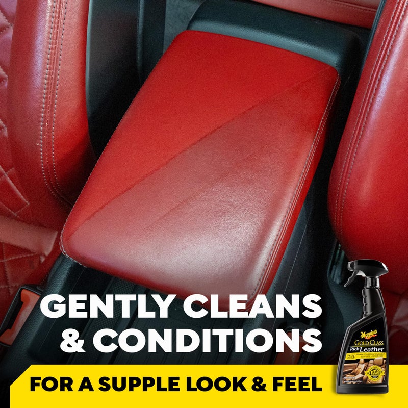 Meguiar's Gold Class Rich Leather Cleaner and Conditioner 3-in-1 Spray, Non-Greasy Car Leather Cleaner and Conditioner Treatment with Advanced UV Protection, 15.2 Oz Spray Bottle - Image 2