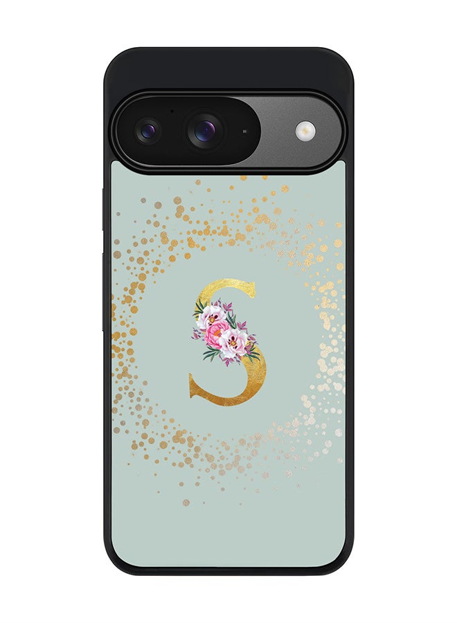 Stylizedd For Google Pixel 9 Case,Slim fit Camera Protection, Shockproof Thin Phone cover - Custom Monogram Floral - S (Light Grey ) - Image 1