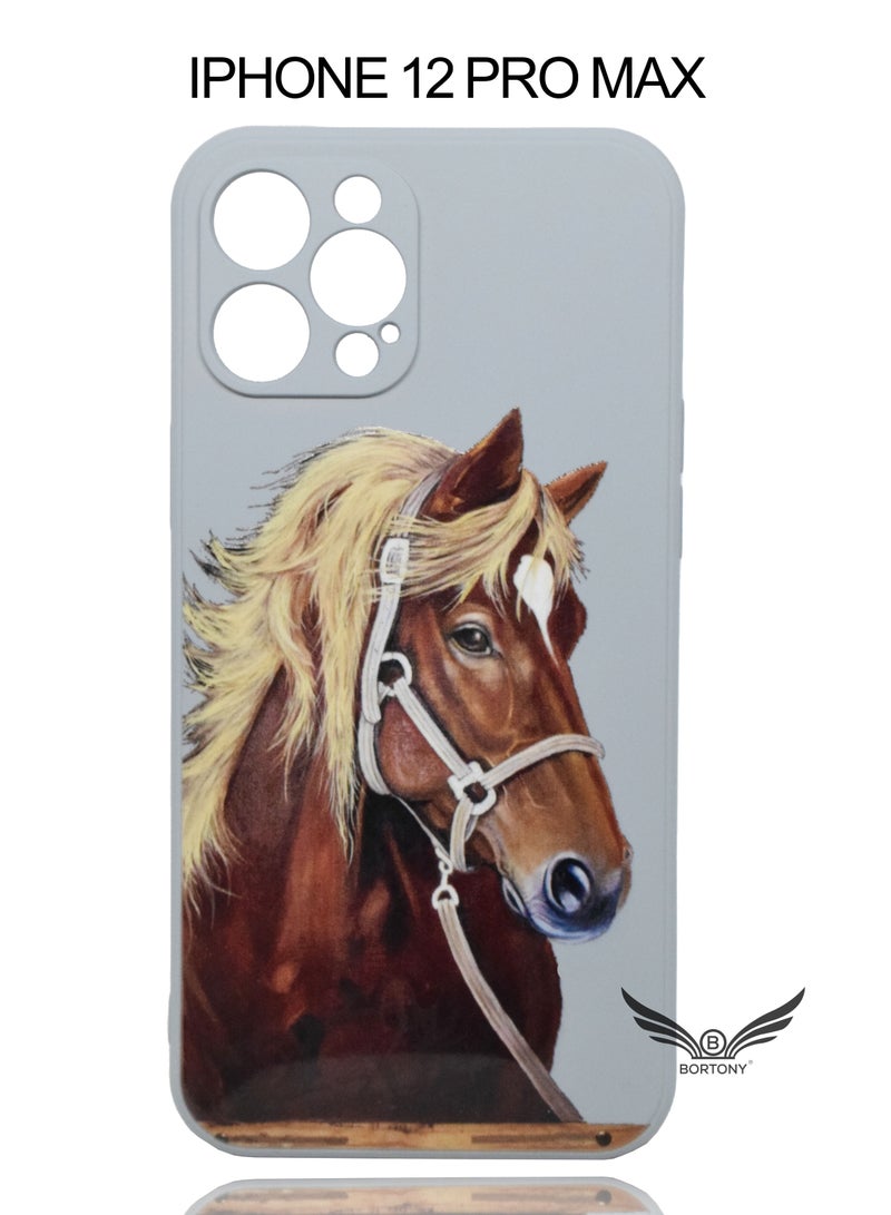 BORTONY iPhone 12 Pro Max Case 6.7 Inch Liquid Soft Silicone Protective Cover with Inside Microfiber Lining - Image 1