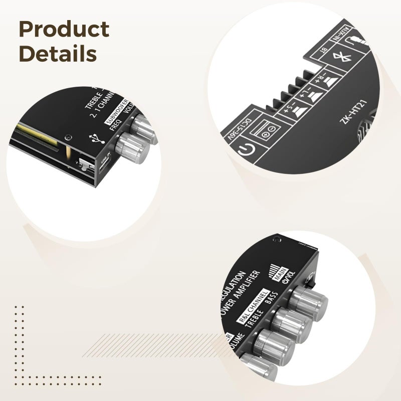2 قنوات 1 160 واط 160 واط 220 واط لوحة مكبر صوت مع إدخال USB و Aux و مبدد حراري - Image 3