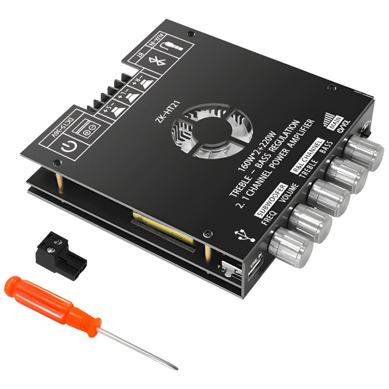 2 قنوات 1 160 واط 160 واط 220 واط لوحة مكبر صوت مع إدخال USB و Aux و مبدد حراري - Image 2