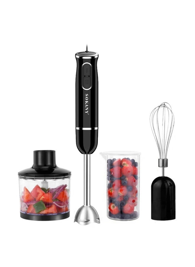 سوكاني مجموعة خلاط يدوي ٤ في ١ من سوكاني - خلاط ٤٠٠ واط، سرعتان مع كوب سعة ٦٠٠ مل، خلاط ومفرمة - Image 1