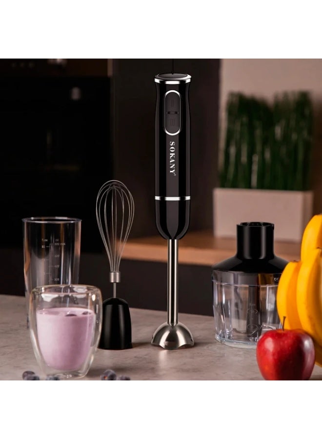 سوكاني مجموعة خلاط يدوي ٤ في ١ من سوكاني - خلاط ٤٠٠ واط، سرعتان مع كوب سعة ٦٠٠ مل، خلاط ومفرمة - Image 2