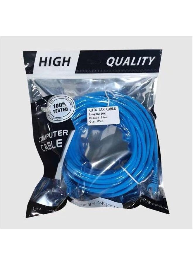 Generic Gigabit Network Cable 1 Meter Finished Jumper Super Six Types Of High-speed Router Computer Connection Line-Color:Blue-Line Length:1M  - Image 1