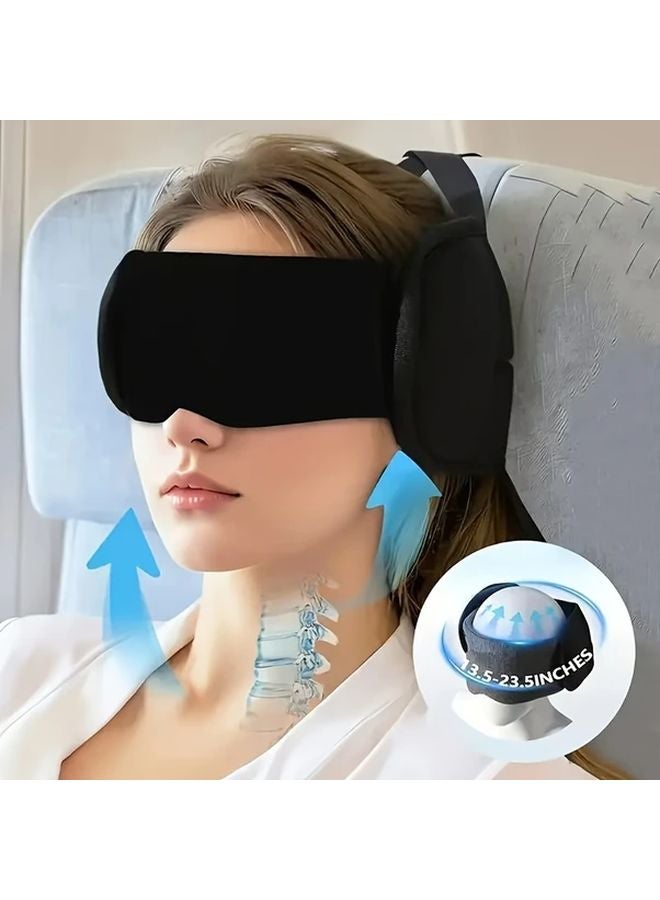 Travel Neck Pillow With Blindfold Eye Mask Breathable Light Blocking For Easy Storage - Image 2