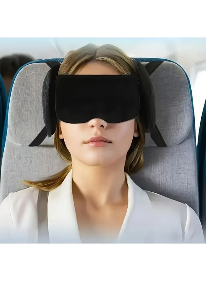 Travel Neck Pillow With Blindfold Eye Mask Breathable Light Blocking For Easy Storage - Image 3