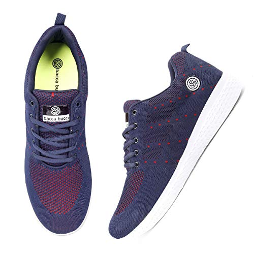 Bacca Bucci® Men's Power Trainer Running Shoes Lightweight Shockproof Walking Shoes Cushioning Men Sneakers for Gym Sports Casual Athletic Outdoor-Size-UK-6 to 13/Big Blue - Image 3