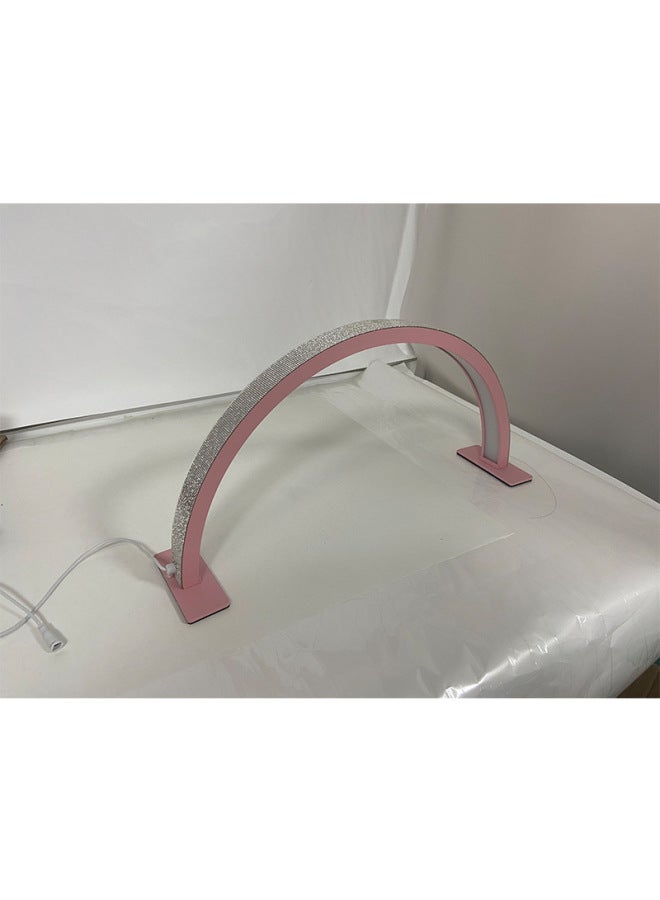 Explosions Three-color Warm Button Remote Control Arc Eyelash Lamp Beauty Salon Lighting U-shaped Desktop Half Moon Nail Lamp-Specifications:40cm  - Image 1