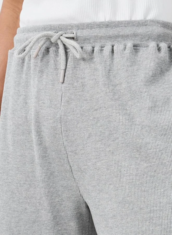 Styli Styli Waffle Textured Open Hem Pyjama with Elasticated Waistband
