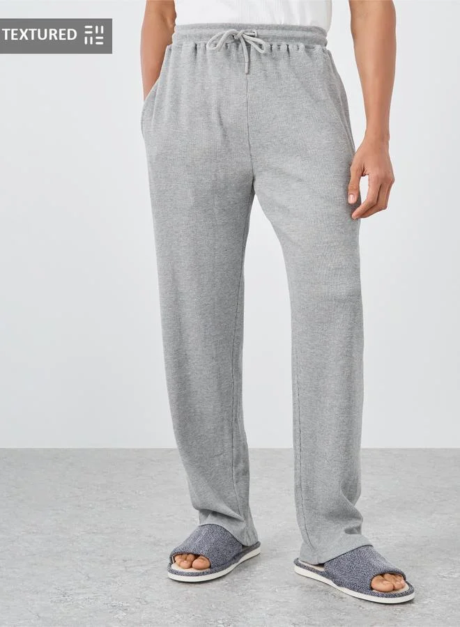 Styli Styli Waffle Textured Open Hem Pyjama with Elasticated Waistband