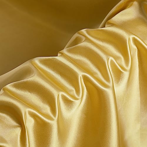 NookZuzu 1 Yard 63" Wide Gold Silky Satin Fabric for Wedding,Decoration,Party,Fashion,Apparel,DIY Crafting,Sewing - Image 1